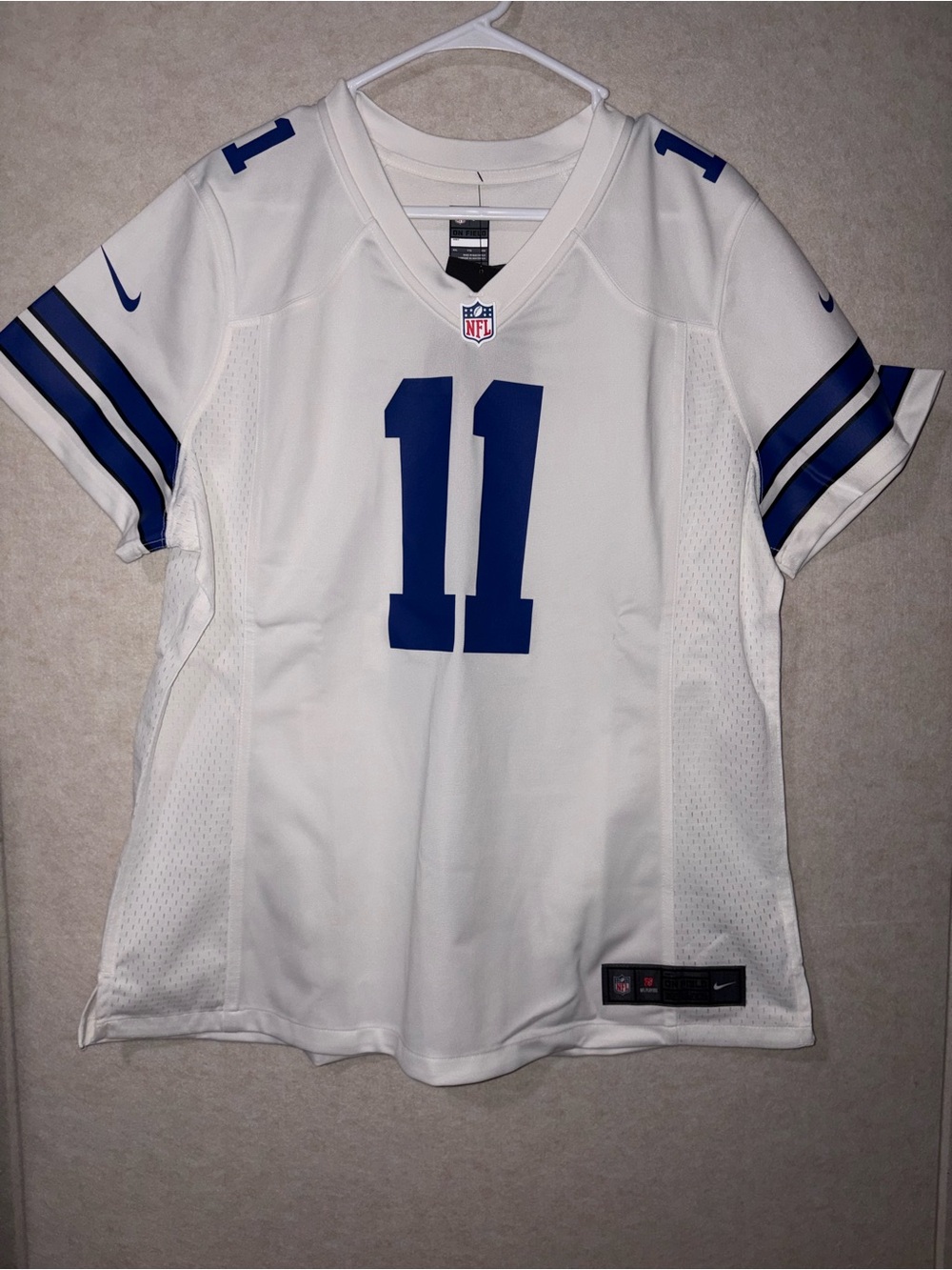 Nike White & Royal Blue Women's Football Jersey #11